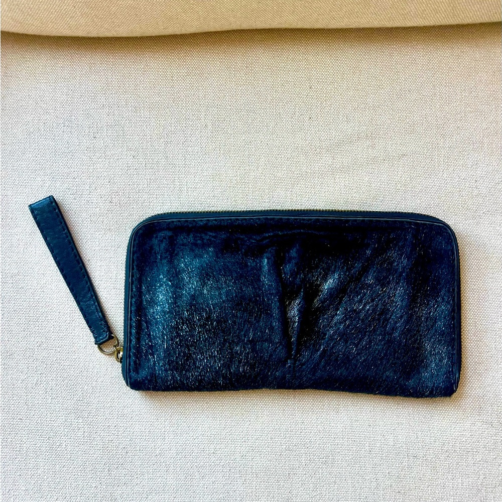 49 Square Miles Black Calf Hair Clutch